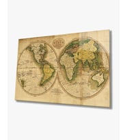Dünya Haritası 4mm Dayanıklı Cam Tablo Temperli Cam, World Map