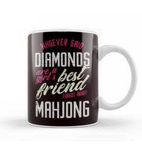 Girls Friends Best Mahjong Tiles Mah-Jongg Player Solitaire Kupa Bardak Porselen