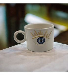 Altın Yaldız Göz Nazar Fincan Mug (Karışık)