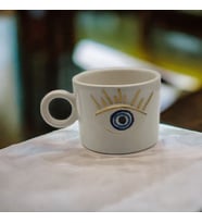 Altın Yaldız Göz Nazar Fincan Mug (Karışık)