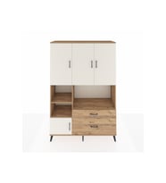 Hyperion Dolap 7 Raflı 2 Çekmeceli 5 Kapaklı 132x44x195 Çam-Aytaşı/Çam