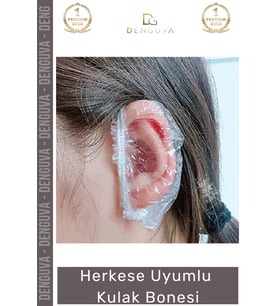 Özel Üretim Su Geçirmez Koruyucu Dayanıklı Hafif Şeffaf Herkese Uyumlu Kulak Bonesi 100 Adet