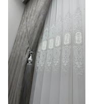 NİVEMESHOME 2533-2 İRİS GÜMÜŞ 1/3 PİLELİ TÜL PERDE APM