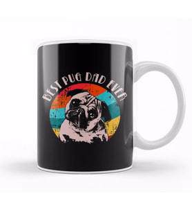 Best Pug Dad Ever Köpek Kupa Bardak Porselen
