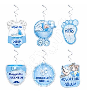 Hoşgeldin Bebeğim 6lı Sarkıt Mavi