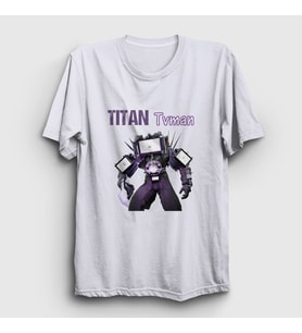 Presmono Unisex Beyaz Titan Tvman Skibidi Toilet T-Shirt 482740tt (Beyaz)