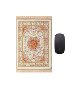 Bursa İpek Hardal Dekoratif Küçük Halı Mousepad