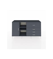 Kronos Konsol 4 Raflı 4 Çekmeceli Tek Kapaklı  176x59x99 Antrasit-Antrasit