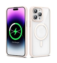 Apple iPhone 14 Pro Max Uyumlu Kılıf M-safe Wireless Şarj Özellikli Silikon Zore Ege Kapak (Pembe)