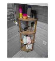 Mutfak Banyo Dolabı Rafı Çok Amaçlı Organizer Raflar Köşelik Ahşap Raflı 4 Katlı Beyaz 110x39 (Atlantik Çam)