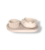 Örgülü ve Lotus Mumluk Set