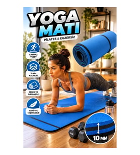10 mm Yoga ve Pilates Egzersiz Matı – Kaymaz Yüzeyli Esnek ve Dayanıklı