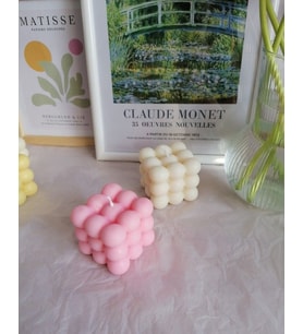 Soya Wax 2'li Pudra-Beyaz Büyük Bubble Set Mum