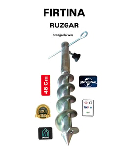Fırtına  Plaj Bahçe Kamp Şemsiye Tente Yer Kazık 48 Cm