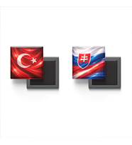Buzdolap Magnetleri - Slovakya Bayrağı ve Türk Bayrağı - 2'li Set Magneti