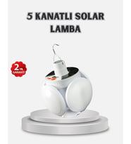 Güneş Enerjili ve USB Şarjlı LED Kamp Lambası – 5 Farklı Işık Modlu, Askılı Tasarım