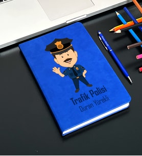 Kişiye Özel Trafik Polisi Tasarımlı  Defter Ve Kalem Seti
