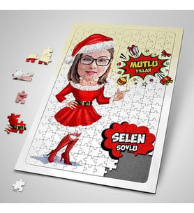 Kişiye Özel Kadınlara Yeni Yıla Özel Karikatürlü Puzzle