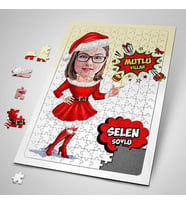Kişiye Özel Kadınlara Yeni Yıla Özel Karikatürlü Puzzle
