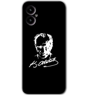 Omix X5 Kılıf HD Desen Baskılı Arka Kapak - Atatürk Silüet İmza