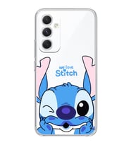 Samsung Galaxy A35 Uyumlu We Love Stitch Desenli Şeffaf Telefon Kılıfı