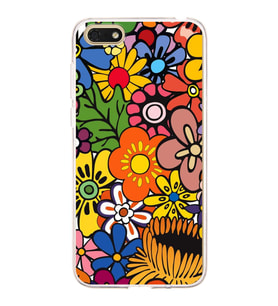 PrintiFy Huawei Honor 7S ile Uyumlu 1mm Slim Fit Retro Renkler 2 Baskılı Şeffaf  Kılıf