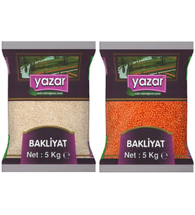 Yazar Pilavlık Pirinç 5 Kg. + Kırmızı Mercimek 5 Kg.
