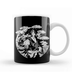 Kokushibo Demon Slayer Black And White Kupa Bardak Porselen
