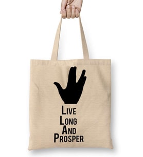 Spock Live Long And Prosper Bez Çanta Uzun Saplı