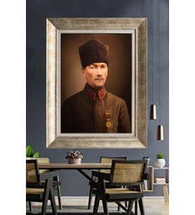 Gümüş Çerçeveli Atatürk Tablo za41