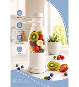 BİG BARDAK BLENDER BEYAZ Taşınabilir Şarjlı Smoothie Makinesi