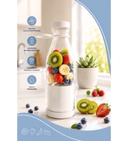 BİG BARDAK BLENDER BEYAZ Taşınabilir Şarjlı Smoothie Makinesi