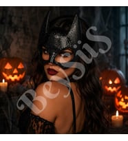 Cadılar Bayramı Siyah Kedi Maske