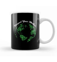 Respect Your Mother Globe Mother Earth Hipster Kupa Bardak Porselen