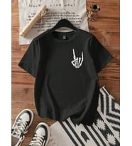 Baskılı T-shirt - Siyah