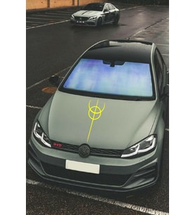 Oto Kaput Şerit Sticker Dönence Daire Tasarım Sarı 20*60 Cm