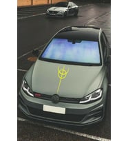Oto Kaput Şerit Sticker Dönence Daire Tasarım Sarı 20*60 Cm