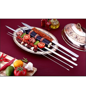 10 Adet 55 Cm Paslanmaz Çelik Krom Şiş Kuşbaşı-Tavuk-Kanat- Kebap Şişi Adana Ömürlük