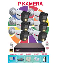 FURY 6 lı Ip Güvenlik Kamera Seti Sesli 4mp Gece Renkli Su Geçirmez 5515s 500GB
