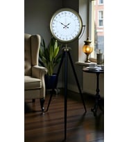 Eskitme 24 Saat Göstergeli Özel Tasarım Tripod Ayaklı Saat (Standart)