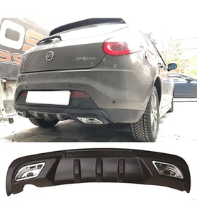 Fiat Bravo Difüzör Difizör Siyah + Kare Egzoz Görünüm C Tip 2006-2016