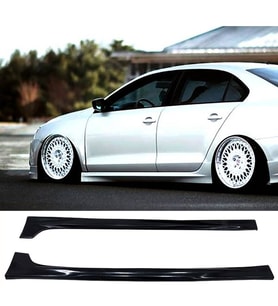 Vw Jetta Mk6 R Line Yan Marşpiyel Seti Plastik 2 Adet Mat Siyah 2010-2018 karlık+ek+bodykit