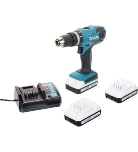 Makita HP457DWE3 Makita akülü darbeli matkap Li-ion 18 V + 3 piller 1,1 Ah