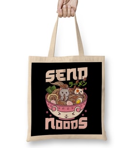 Send Noods - Japanese Neko Ramen Cat Bez Çanta Uzun Saplı