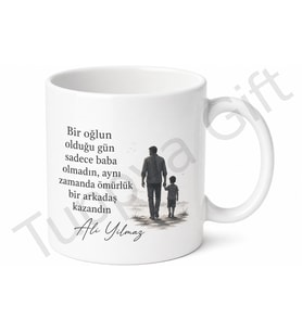 Oğlunun En İyi Arkadaşı Baba Yazılı Kupa Bardak Babalar Günü Hediye