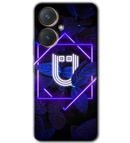 Vivo Y27 Kılıf HD Desen Baskılı Kılıf - Dark Neon Yaprak Ü Harfi