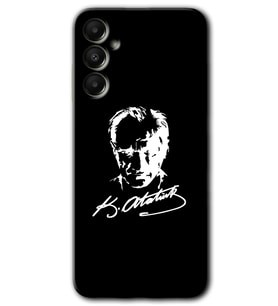 Galaxy A05s Kılıf HD Desen Baskılı Kılıf - Atatürk Silüet İmza