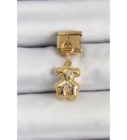 316L Çelik Sallantılı Zirkon Taşlı Ayıcık Model Gold Renk Nomination Charm 58 - SSSSSS9982-9
