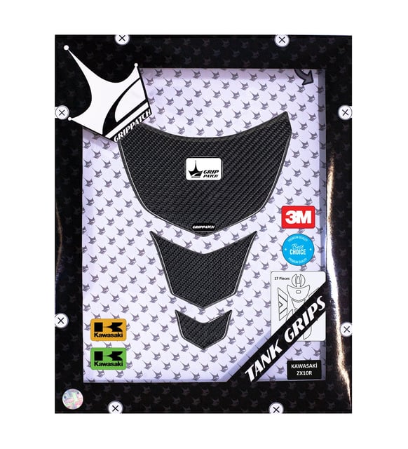 10枚 Grippatch - ZX10R 2024 ile Uyumlu Kaydırmaz 6D Karbon 17 Parça