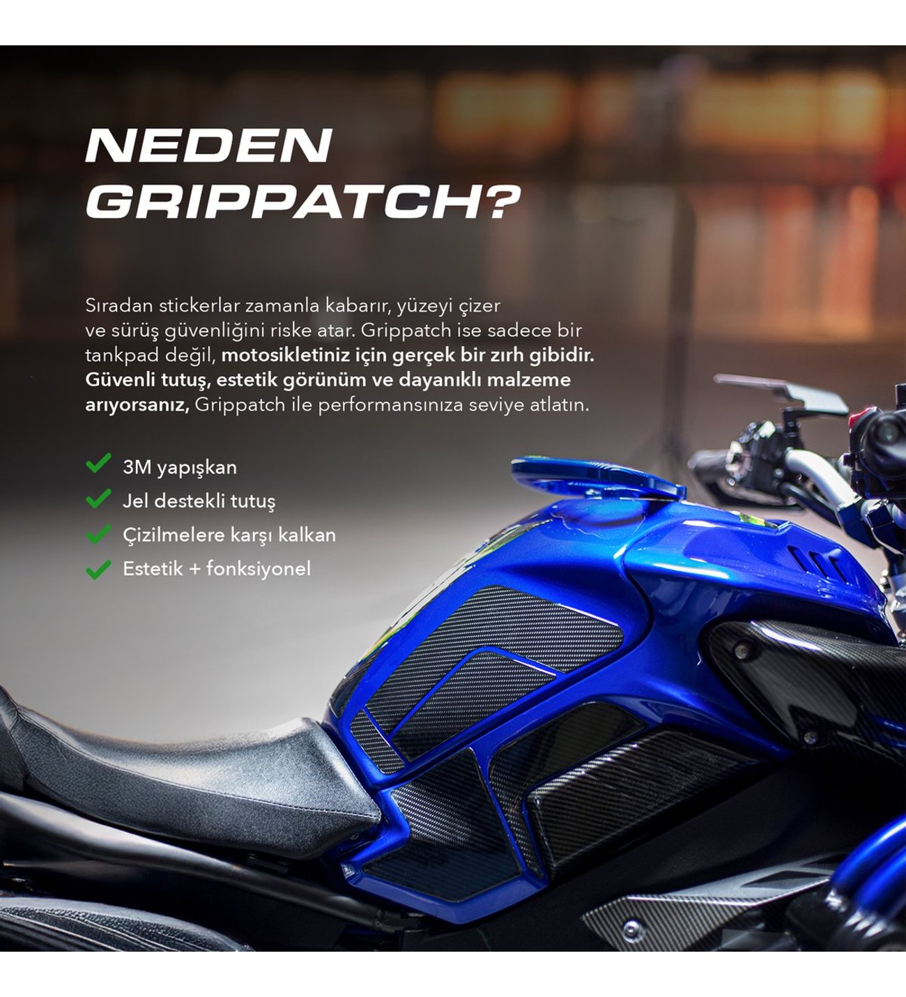 Grippatch - ZX10R 2024 ile Uyumlu Kaydırmaz 6D Karbon 17 Parça